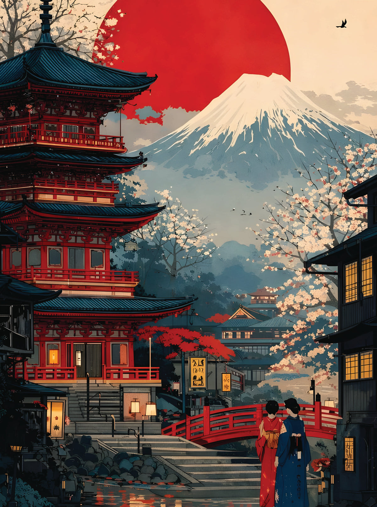 بوستر Japanese temple - تصميم الطباعة من T33