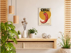 تنسيق توضيحي لبوستر Chilli بفريم في ركن منزلي