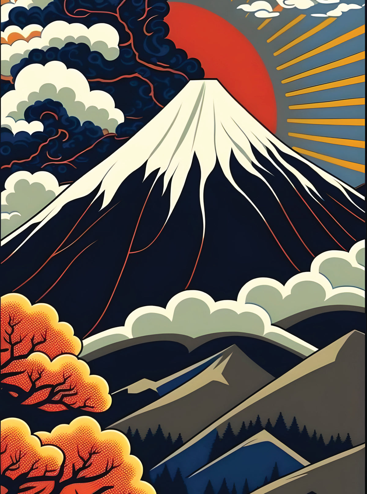 بوستر Mountain Fuji - تصميم الطباعة من T33