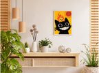 تنسيق توضيحي لبوستر Flame cat بفريم في ركن منزلي