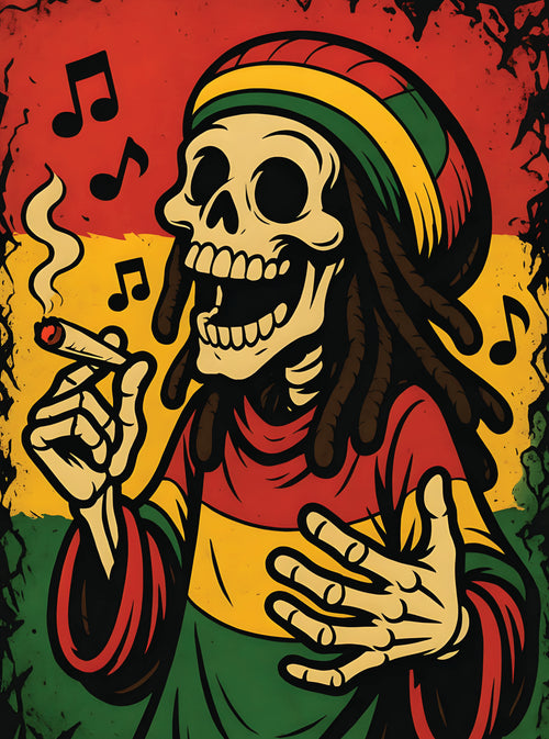 بوستر Bob Marley skeleton - تصميم الطباعة من T33