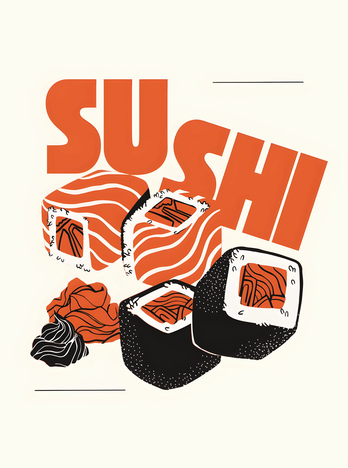 بوستر Sushi - تصميم الطباعة من T33