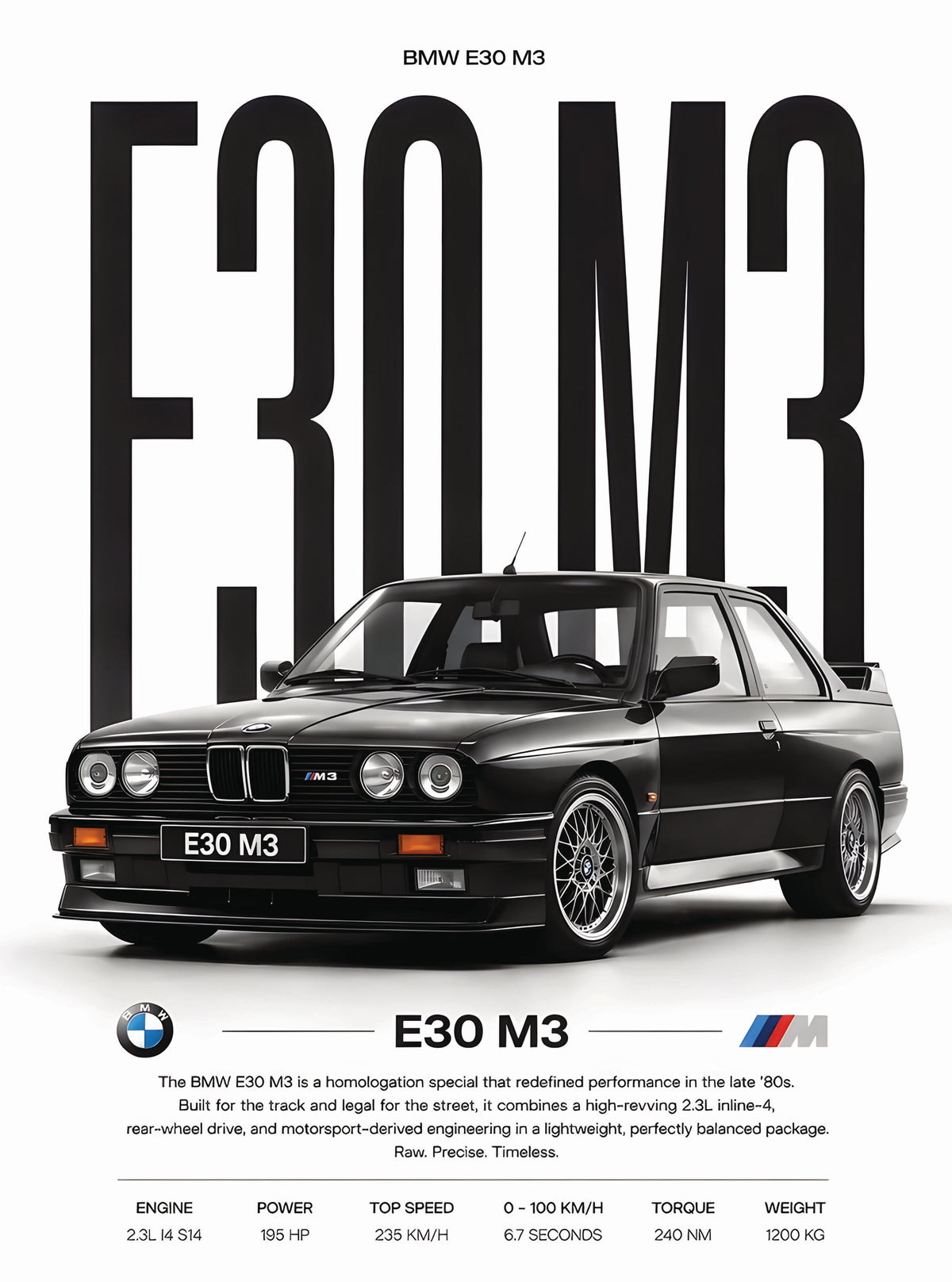 بوستر BMW E30 M3 - تصميم الطباعة من T33