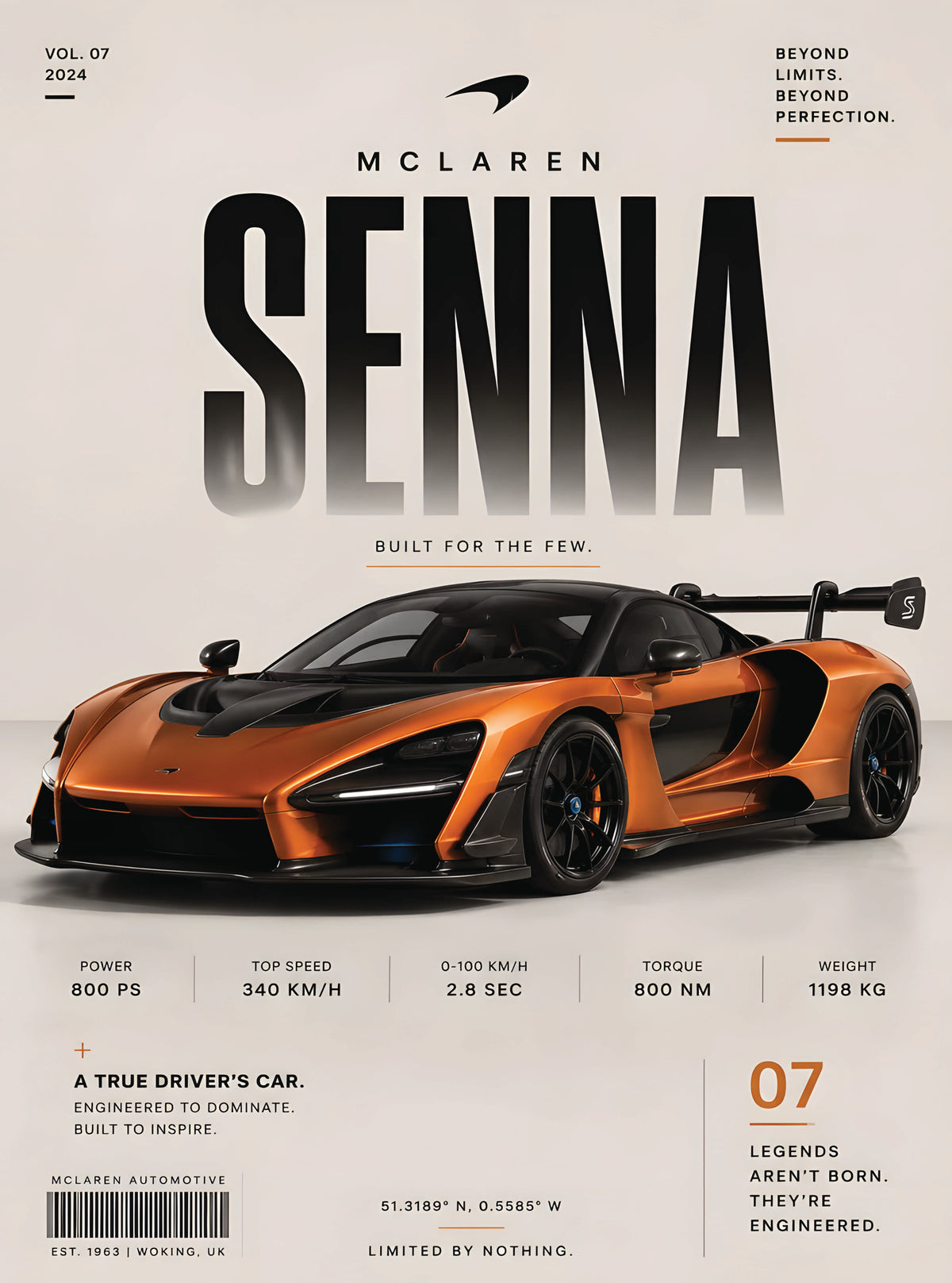 بوستر Mclaren Senna - تصميم الطباعة من T33