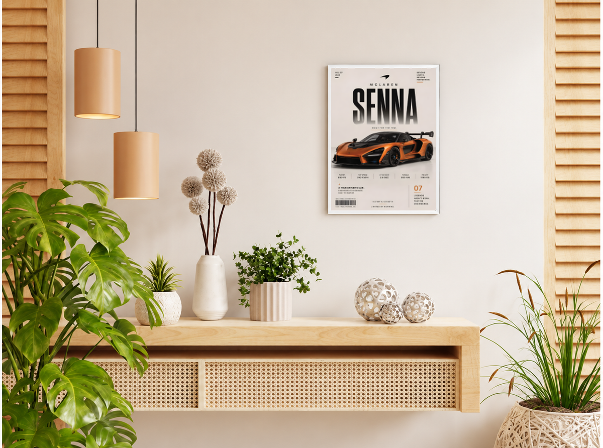 بوستر Mclaren Senna بفريم أبيض من T33