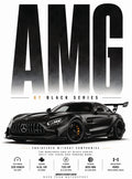 بوستر Mercedes AMG GT Black series - تصميم الطباعة من T33