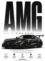 بوستر Mercedes AMG GT Black series - تصميم الطباعة من T33