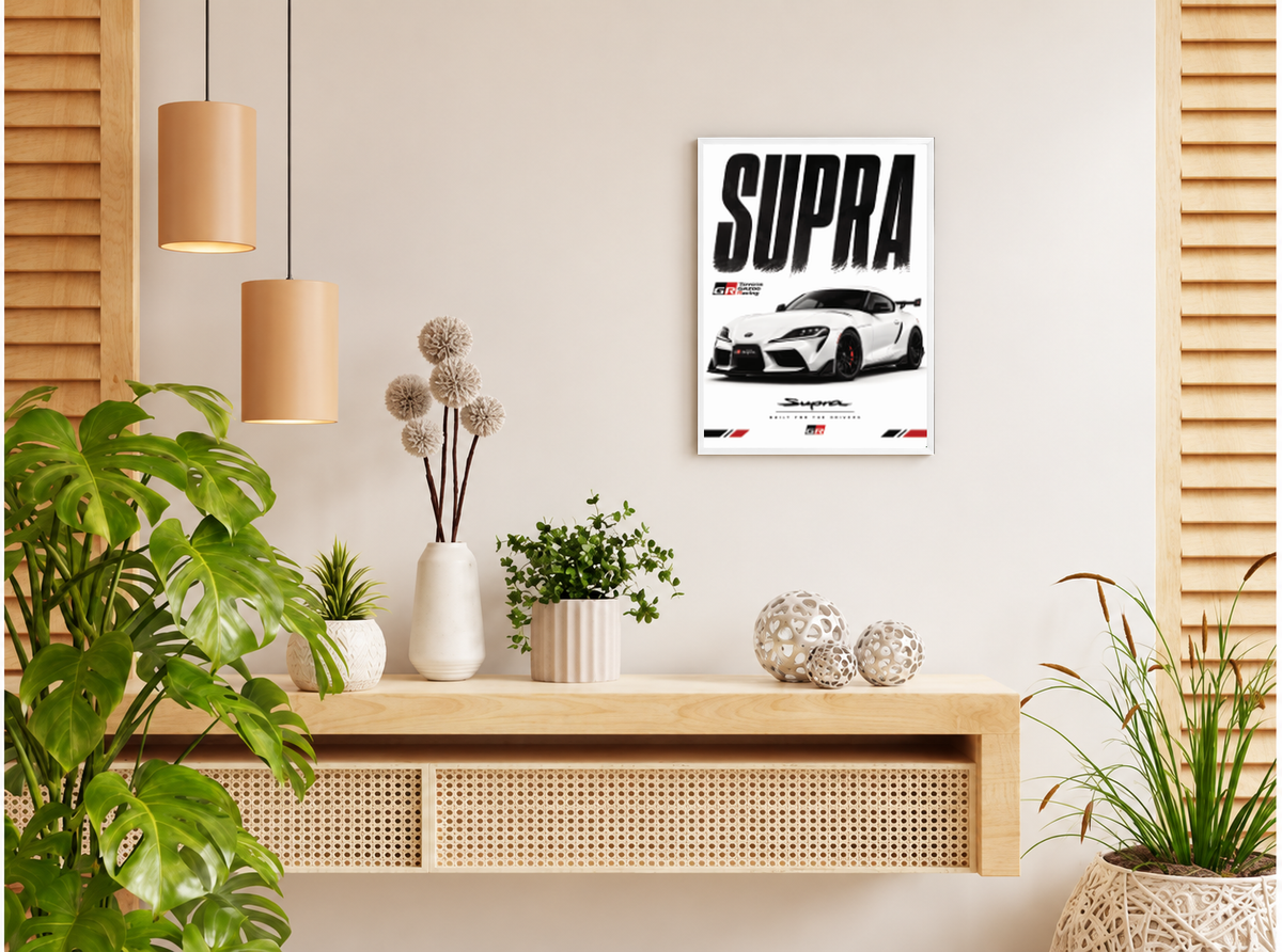 بوستر Toyota Supra GR بفريم أبيض من T33
