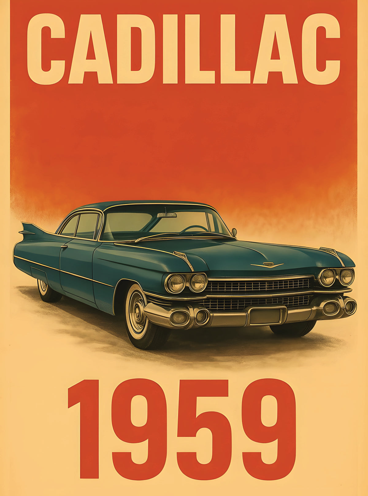 بوستر Vintage Cadillac - تصميم الطباعة من T33