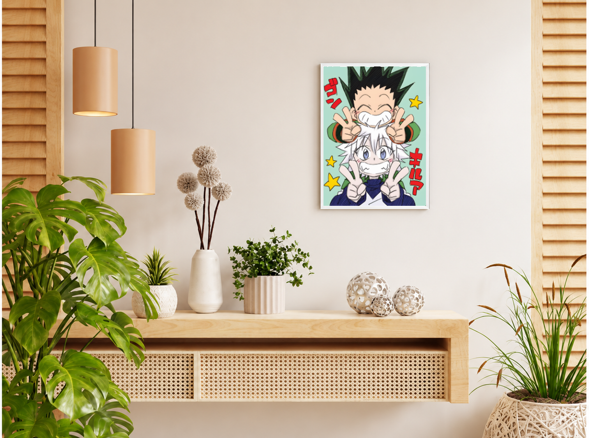 بوستر Hunter x Hunter بفريم أبيض من T33