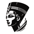 ستيكر فينيل Nefertiti Head أبيض وأسود من T33