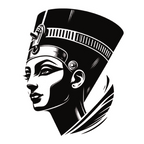 ستيكر فينيل Nefertiti Head أبيض وأسود من T33