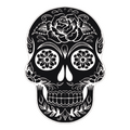ستيكر فينيل Mexican skull أبيض وأسود من T33