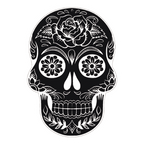 ستيكر فينيل Mexican skull أبيض وأسود من T33