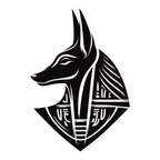 ستيكر فينيل Anubis head أبيض وأسود من T33