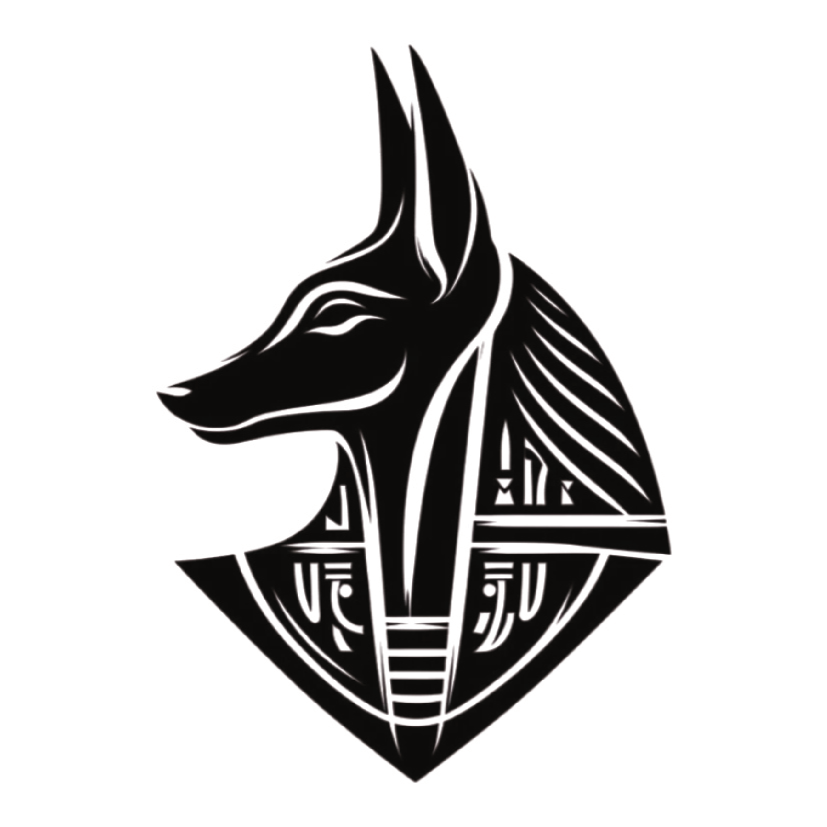 ستيكر فينيل Anubis head أبيض وأسود من T33