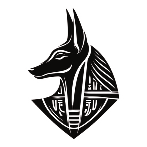 ستيكر فينيل Anubis head أبيض وأسود من T33