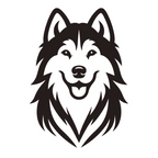ستيكر فينيل Husky dog أبيض وأسود من T33