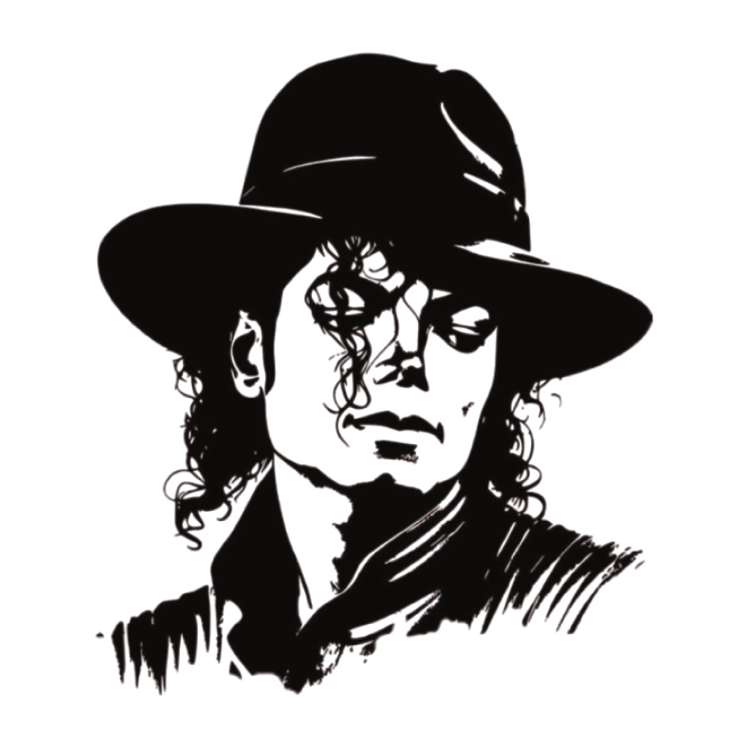 ستيكر فينيل Michael Jackson أبيض وأسود من T33