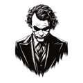 ستيكر فينيل The Joker أبيض وأسود من T33