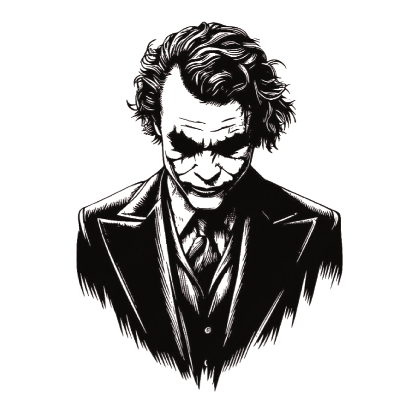 ستيكر فينيل The Joker أبيض وأسود من T33