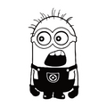 ستيكر فينيل Minions أبيض وأسود من T33