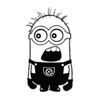ستيكر فينيل Minions أبيض وأسود من T33