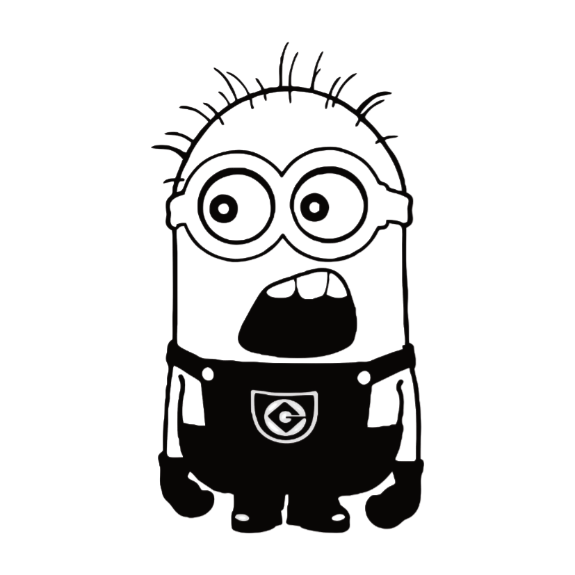 ستيكر فينيل Minions أبيض وأسود من T33