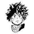 ستيكر فينيل Izuku Midoriya أبيض وأسود من T33