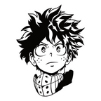ستيكر فينيل Izuku Midoriya أبيض وأسود من T33