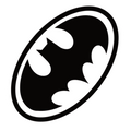 ستيكر فينيل Bat man logo أبيض وأسود من T33