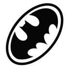 ستيكر فينيل Bat man logo أبيض وأسود من T33
