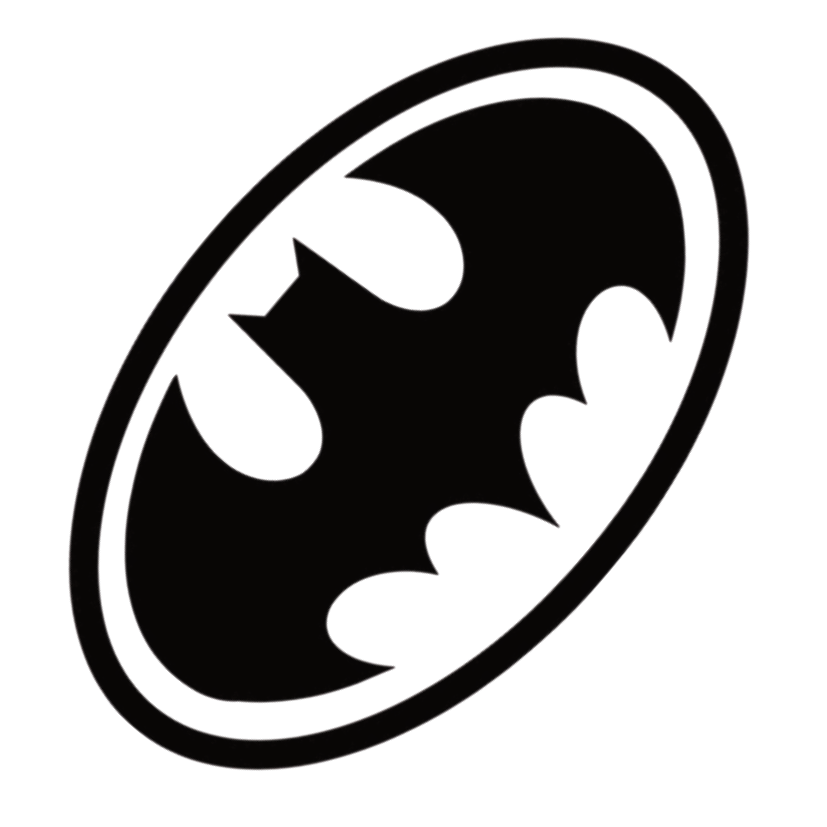 ستيكر فينيل Bat man logo أبيض وأسود من T33