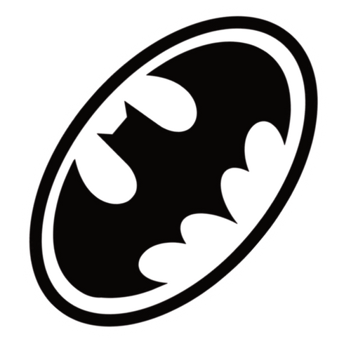 ستيكر فينيل Bat man logo أبيض وأسود من T33