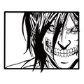 ستيكر فينيل Erin attack titan أبيض وأسود من T33