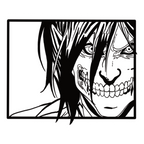 ستيكر فينيل Erin attack titan أبيض وأسود من T33
