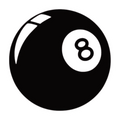 ستيكر فينيل 8 ball أبيض وأسود من T33
