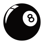 ستيكر فينيل 8 ball أبيض وأسود من T33
