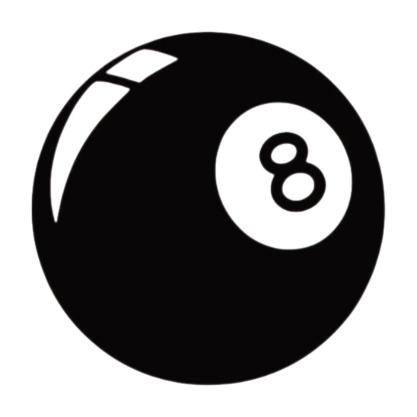 ستيكر فينيل 8 ball أبيض وأسود من T33
