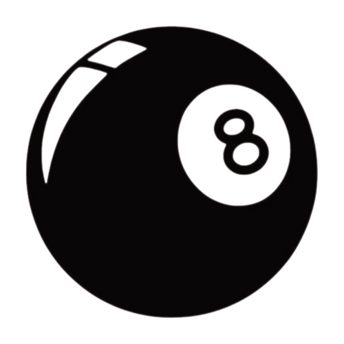 ستيكر فينيل 8 ball أبيض وأسود من T33