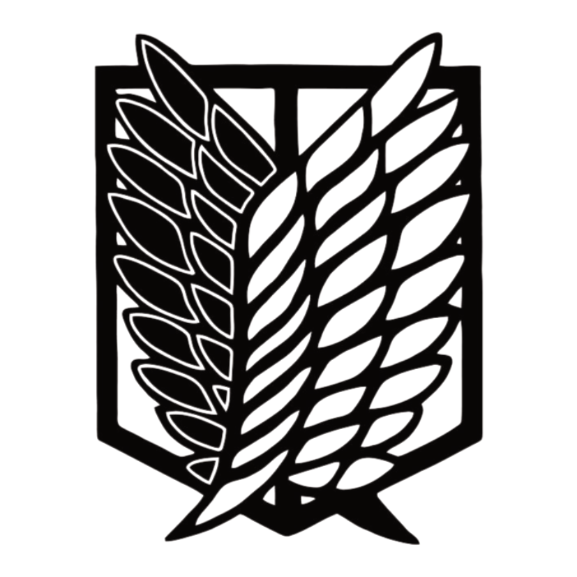 ستيكر فينيل Survey corps logo أبيض وأسود من T33