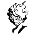 ستيكر فينيل Luffy أبيض وأسود من T33