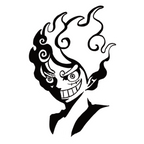 ستيكر فينيل Luffy أبيض وأسود من T33