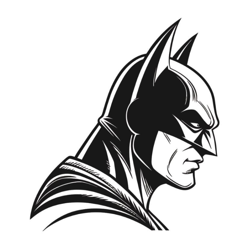 ستيكر فينيل Bat man أبيض وأسود 1 من T33