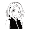 ستيكر فينيل Sakura Haruno أبيض وأسود من T33