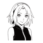ستيكر فينيل Sakura Haruno أبيض وأسود من T33