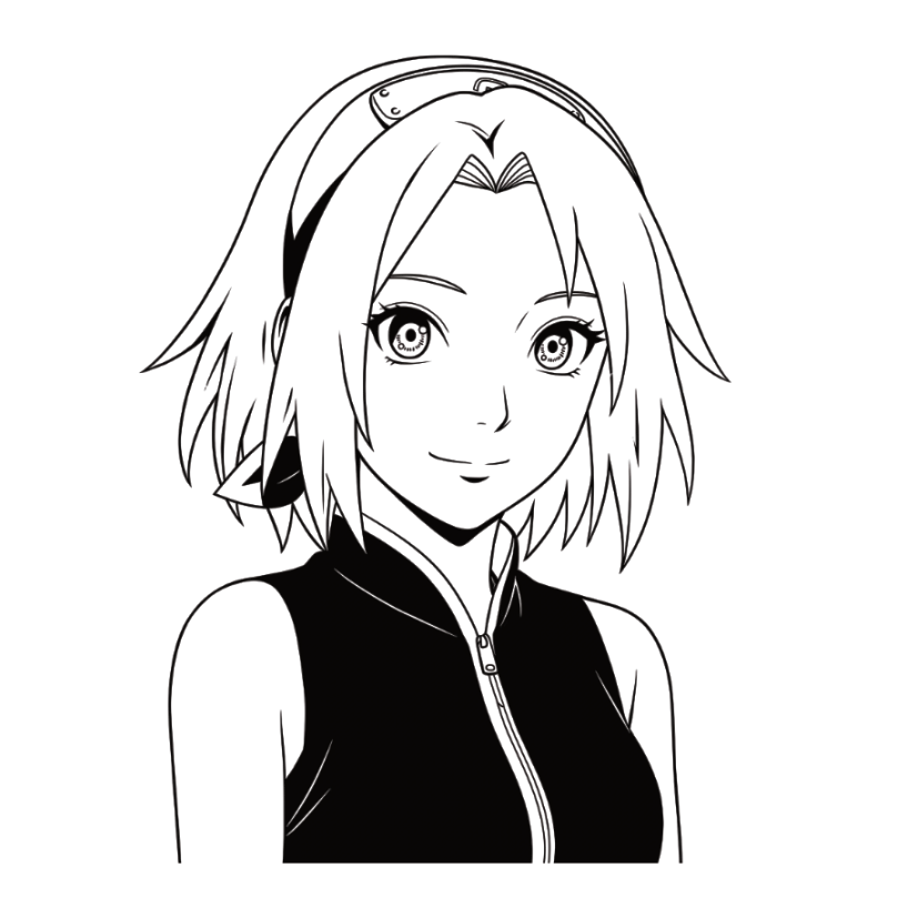 ستيكر فينيل Sakura Haruno أبيض وأسود من T33