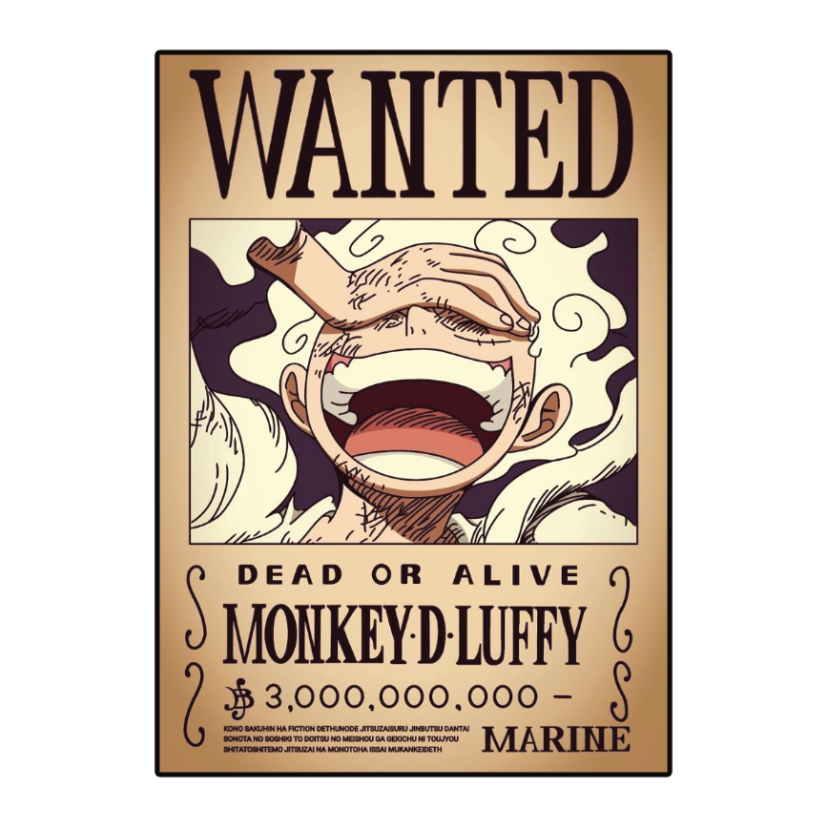 ستيكر فينيل Luffy wanted poster من T33