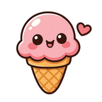 ستيكر فينيل Cute ice cream cone من T33