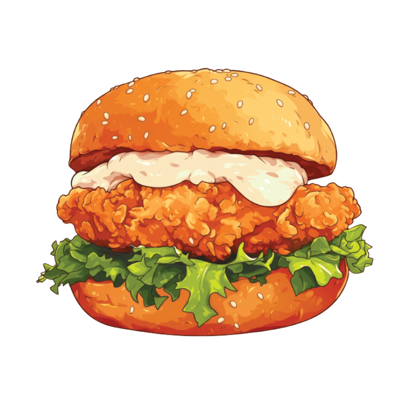 ستيكر فينيل Chicken burger من T33